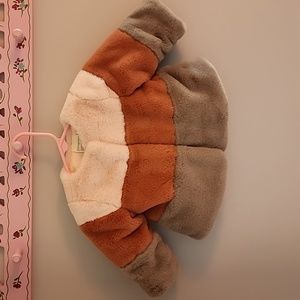 NWOT Pink and Gray Fur Coat, First Impressions, 6-9 months